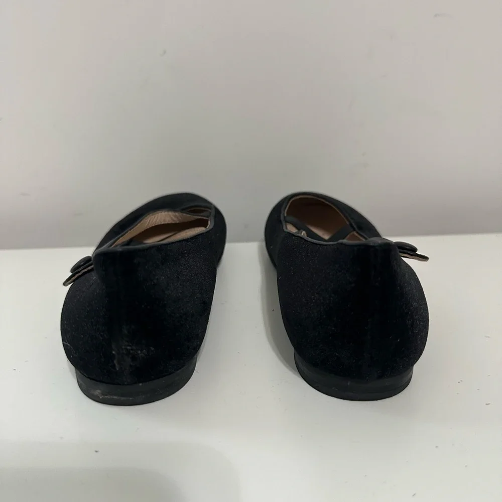 London Kids Black Velvet Strap Shoes Girl’s Size (EU)32 (US) 1 Made In Italy